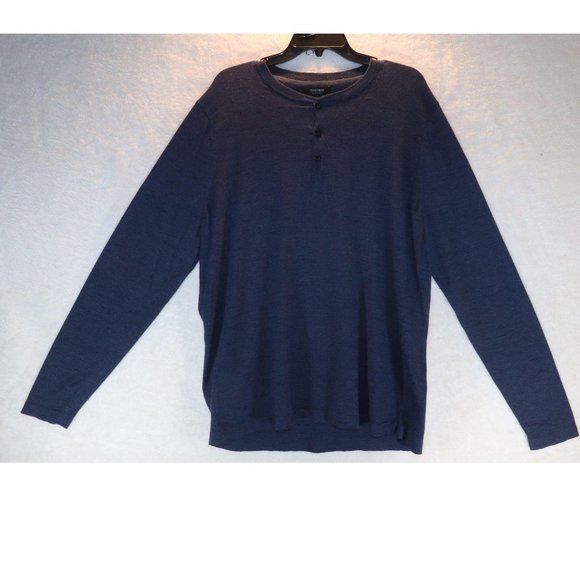 Nordstrom Men's Shop Long Sleeve Slub Henley Extra Large Blue - Picture 1 of 6
